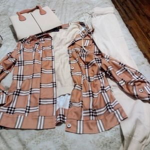 Shirt crop top leggings and purse Set